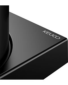 Keuco Edition 11 distributeur de lotion 11152379000 avec verre en cristal véritable et support, noir mat