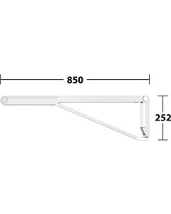 Keuco Axess WC-Stützklappgriff 35003170851 Aluminium silber-eloxiert/weiß, 850 mm