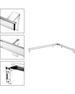 Keuco Axess shower/bath handrail 35011178602 aluminum silver anodised/chromed, 850 x 650 mm