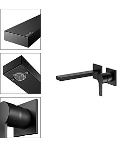 Keuco Edition 11 mitigeur lavabo 51116370200 noir mat, saillie 219 mm, installation encastrée