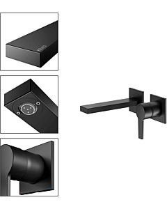 Keuco Edition 11 mitigeur lavabo 51116370201 noir mat, saillie 187 mm, installation encastrée