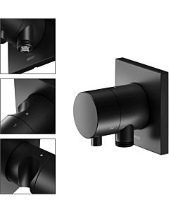 Keuco IXMO Comfort kit de montage final 59548371202 Inverseur à 3 voies à encastrer, carré, raccord de tuyau/support de douche, noir mat