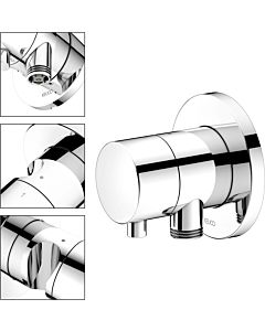 Keuco IXMO Comfort 2-way conversion 59556011201 flush-mounted installation, round, hose connection/shower holder, chrome-plated