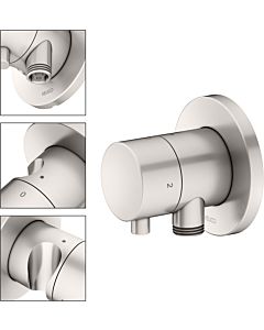 Keuco IXMO 2-way switch-off and switch-over 59557051201 flush-mounted installation, hose connection and shower holder, round, brushed nickel