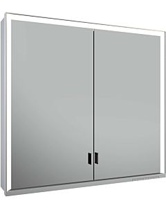 Keuco Royal Lumos mirror cabinet 14302172303 800x735x165mm, silver anodized, 2 long doors, wall porch