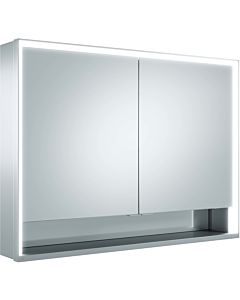 Keuco Royal Lumos mirror cabinet 14304171305 1000x735x165mm, silver anodized, mirror heating, 2 short doors, wall porch