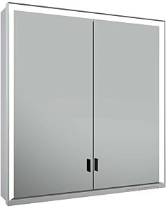 Keuco Royal Lumos mirror cabinet 14307172301 wall extension, silver anodized, covered storage compartment, 700 x 735 x 165 mm