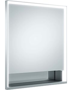 Keuco Royal Lumos mirror cabinet 14311171201 wall installation, silver anodized, open storage compartment, 650 x 735 x 165 mm, stop on the left