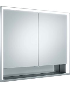 Keuco Royal Lumos Spiegelschrank 14313171304 Wandeinbau, silber-eloxiert, Spiegelheizung, 2 kurze Türen, 900 x 735 x165 mm