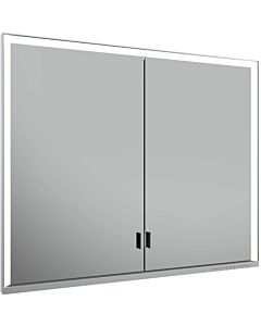Keuco Royal Lumos mirror cabinet 14313172301 recessed wall, silver anodized, covered storage compartment, 900 x 735 x 165 mm