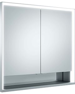 Keuco Royal Lumos mirror cabinet 14317171301 recessed wall, silver anodized, open storage compartment, 700 x 735 x 165 mm
