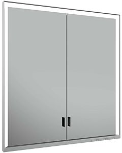 Keuco Royal Lumos mirror cabinet 14317172301 recessed wall, silver anodized, covered storage compartment, 700 x 735 x 165 mm