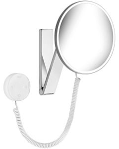 Keuco iLook_move miroir cosmétique 17612059005 beleuchtet , Ø 212 mm, nickel brossé, câble spiralé