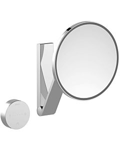 Keuco iLook_move cosmetic mirror 17612059006 beleuchtet , Ø 212 mm, brushed nickel, beleuchtet cable guide