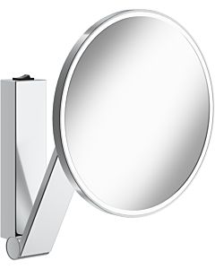 Keuco iLook_move Kosmetikspiegel 17612139004 Schwarzchrom gebürstet, Wandmodell, beleuchtet, Ø 212 mm