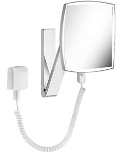 Keuco iLook_move cosmetic mirror 17613079001 stainless steel finish, plug transformer, wall model, beleuchtet , 200 x 200 mm