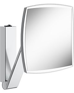 Keuco iLook_move cosmetic mirror 17613059004 brushed nickel, wall model, beleuchtet , 200 x 200 mm