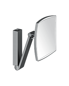 Keuco miroir cosmétique iLook_move 17613139004 chrome noir brossé, modèle mural, beleuchtet , 200 x 200 mm