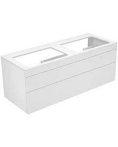 Keuco Edition 400 vanity unit 31574400000 140 x 54.6 x 53.5 cm, 2 pull-outs, without tap hole, for 2 Waschtische , white / white high gloss clear
