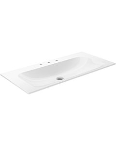 Keuco X-Line Bathroom ceramics washstand 33170311003 100,5x49,3cm, with 3 tap holes and Clou overflow system, white
