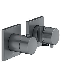 Keuco Edition 11 shower thermostat 51153131222 brushed black chrome, concealed installation, 2 Verbraucher , with wall elbow and shower holder