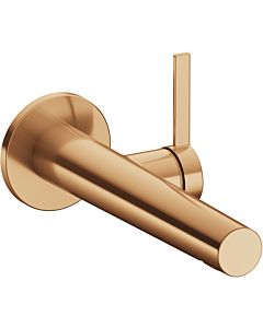 Keuco Ixmo single lever basin mixer 59516032101 projection 265mm, brushed bronze, wall mounting, round rosette