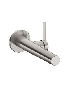 Keuco Ixmo Waschtisch-Einhebelmischer 59516071101 Ausladung 219mm, Edelstahl-finish, Wandmontage, runde Rosette