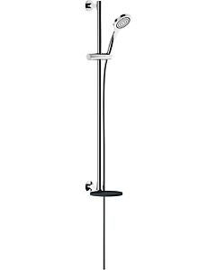 Keuco Ixmo shower set 59587070911 stainless steel finish / black-gray, with single-lever shower mixer, round rosette