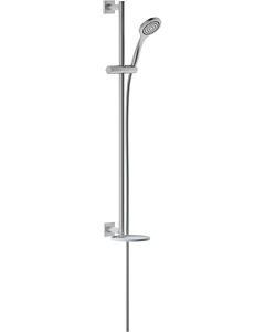 Keuco Ixmo shower set 59587170902 aluminum finish / white, with single-lever shower mixer, square rosette