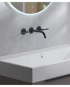 Kludi Ensemble complet coque et finition Nova Fonte 201443915 pour mitigeur lavabo trois trous, saillie 180mm, noir mat