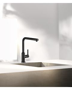 Kludi L-ine S kitchen faucet 408033975 closed lever, swivel spout, matt black