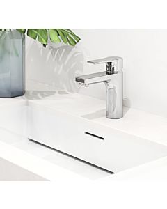 Kludi Zenta SL basin mixer 482900565 chrome, outlet height lower edge 100mm, with pop-up waste set