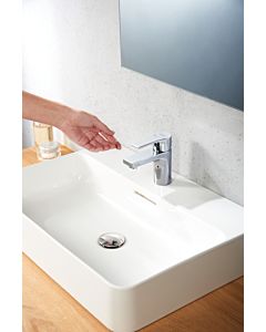 Kludi Zenta SL basin mixer 482930565WR4 with waste fitting, central position cold water, spout height lower edge 100mm, chrome