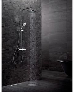 Kludi Logo thermostatic dual shower system 6809405-00 with head and hand shower, chrome