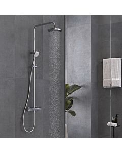 Kludi Logo thermostatic dual shower system 6809505-00 chrome, with head and hand shower