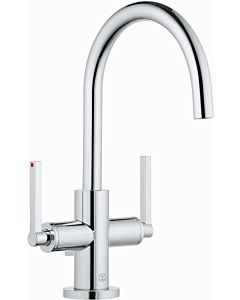 Kludi Nova Fonte two-handle basin mixer 201180515 swiveling / lockable spout, with waste set, chrome