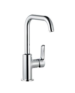 Kludi Pure &amp; solid basin mixer 340250575 chrome, DN 15, swivel spout, with metal waste set