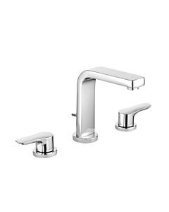 Kludi Pure &amp; solid three hole basin mixer 343940575 chrome, 1/2 &quot;, with metal waste set