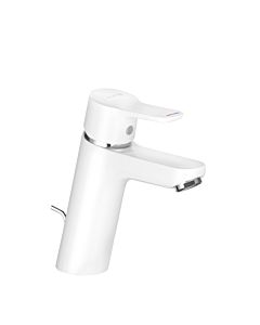 Kludi Pure &amp; easy basin mixer 372909165 white / chrome, DN 15, with metal waste set