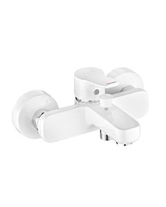 Kludi Pure &amp; easy bath and shower mixer 376819165 white / chrome, DN 15, wall mounting