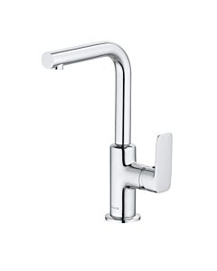 Kludi Pure &amp; style washbasin faucet 400250575 chrome, swivel spout, with metal waste set