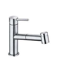 Kludi Steel kitchen faucet 44851F860 swivel spout 110 °, pull-out, brushed stainless steel