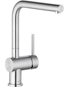Kludi Steel single-lever kitchen mixer tap 45803F877 swivel spout 360 degrees, lever on the side, brushed stainless steel