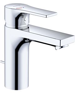 Kludi Zenta SL basin mixer 482930565WR4 with waste fitting, central position cold water, spout height lower edge 100mm, chrome