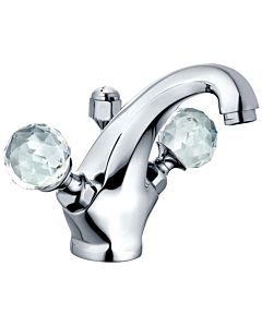 Kludi 1926 Two-handle basin mixer 5101005G5 high spout, crystal handles, with waste set, chrome