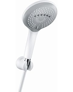 Kludi Freshline shower set 6795091-00 white / chrome, wall bracket, 3S hand shower, shower hose