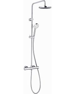 système de douche double thermostatique Kludi Logo 6809405-00 avec douche de tête et douchette, chromé