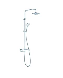 Kludi Logo thermostatic dual shower system 6809505-00 chrome, with head and hand shower