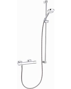 Kludi Logo shower duo 6857805-00 AP, thermostatic shower fitting, with wall bar 900mm, chrome