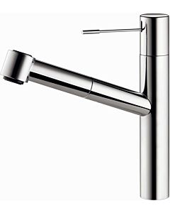 KWC Ono mixer 10151033000FL swiveling, pull-out spout, flexible connection hoses, projection 220 mm, chrome-plated